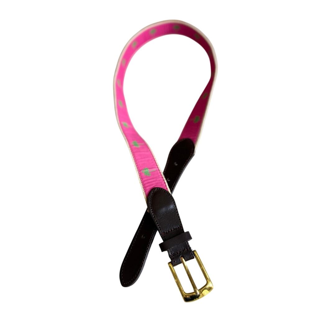 Vintage Lilly Pulitzer Palm Tree Canvas Belt